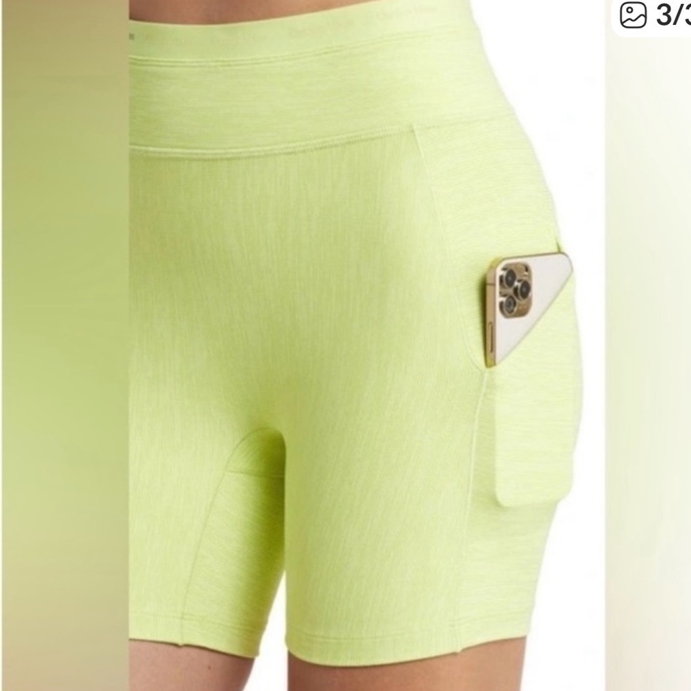 Outdoor Voices Thrive 5" Bike Shorts Neon Yellow Green XXS - Picture 4 of 11
